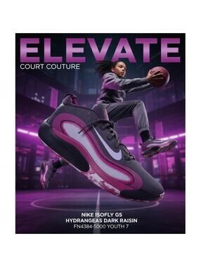 Nike IsoFly GS Hydrangeas Dark Raisin Purple FN4384-500 Youth 7 NWOT